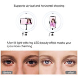 PULUZ 1,1 m Stativständer + 10,2 Zoll 26 cm RGBW-LED-Ring ...
