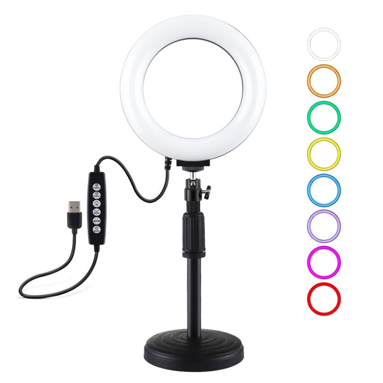 PULUZ 6,2 pollici 16 cm USB 10 modalità 8 colori RGBW dimmerabile anello LED ...