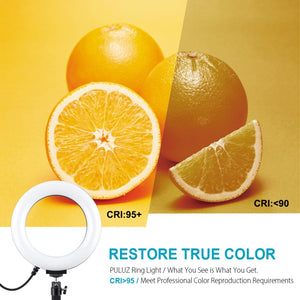 PULUZ 6,2 pollici 16 cm USB 10 modalità 8 colori RGBW dimmerabile anello LED ...