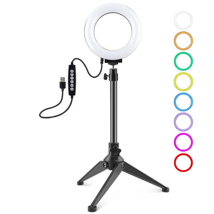 PULUZ 4,7 pollici 12 cm USB 10 modalità 8 colori RGBW dimmerabile anello LED ...
