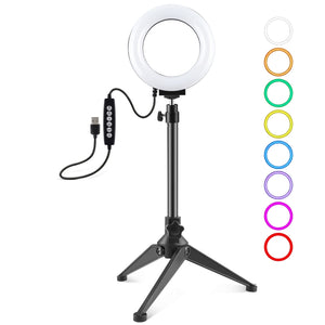 PULUZ 4,7 pollici 12 cm USB 10 modalità 8 colori RGBW dimmerabile anello LED ...