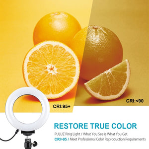 PULUZ 4,7 pollici 12 cm USB 10 modalità 8 colori RGBW dimmerabile anello LED ...