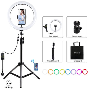 PULUZ 11,8 pollici 30 cm RGB Luce 1,1 m Supporto per treppiede Dimmerabile An...