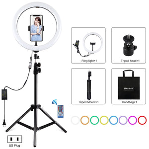 PULUZ 11,8 pollici 30 cm RGB Luce 1,1 m Supporto per treppiede Dimmerabile An...