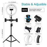 Kit di trasmissione dal vivo con luce video per vlogging ad anello LED PULUZ da 26 cm