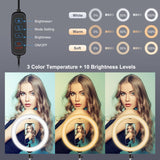 Kit di trasmissione dal vivo con luce video per vlogging ad anello LED PULUZ da 26 cm