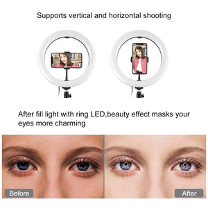 Kit di trasmissione dal vivo con luce video per vlogging ad anello LED PULUZ da 26 cm