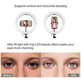 Kit di trasmissione dal vivo con luce video per vlogging ad anello LED PULUZ da 26 cm