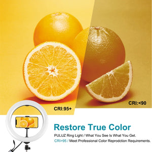 PULUZ 10,2 pollici 26 cm RGBW Luce + 1,65 m Supporto per treppiede Superficie...