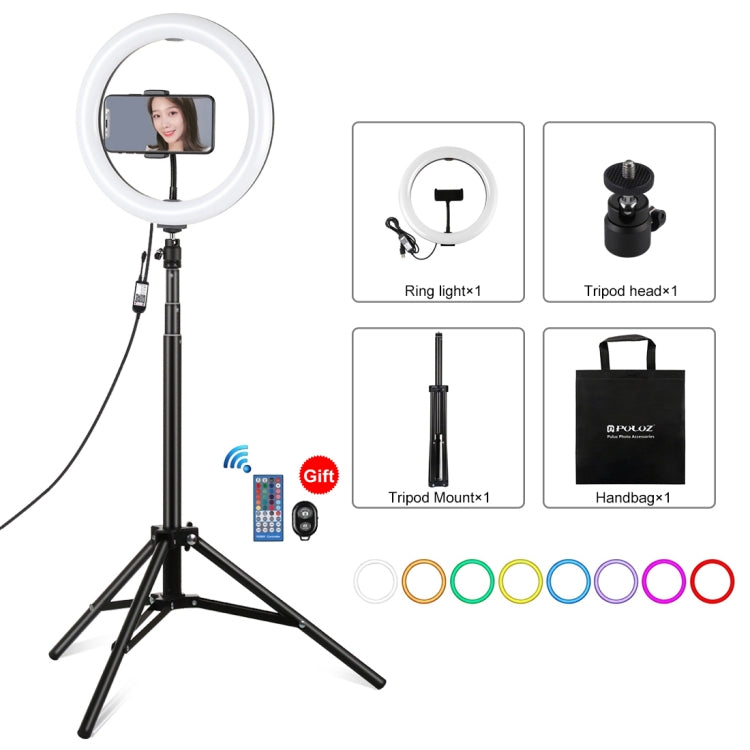 PULUZ 10,2 pollici 26 cm RGBW Luce + 1,65 m Supporto per treppiede Superficie...
