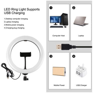 PULUZ 10,2 pollici 26 cm RGBW Luce + 1,65 m Supporto per treppiede Superficie...