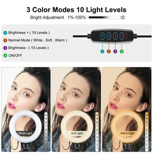 PULUZ 4,7 pollici 12 cm USB 3 modalità dimmerabile anello LED Vlogging fotogr...