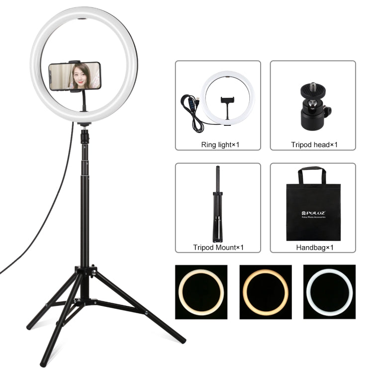 PULUZ 11,8 pollici 30 cm luce + 1,65 m supporto per treppiede superficie curv...