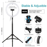 PULUZ 11,8 pollici 30 cm luce + 1,65 m supporto per treppiede superficie curv...