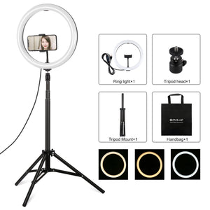 PULUZ 11,8 pollici 30 cm luce + 1,65 m supporto per treppiede superficie curv...
