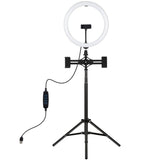 PULUZ 11,8 pollici 30 cm luce + treppiede da 1,65 m + supporto per doppio tel...