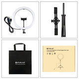 PULUZ 11,8 pollici 30 cm luce + treppiede da 1,65 m + supporto per doppio tel...