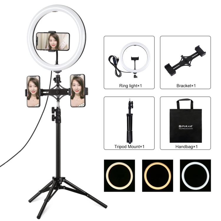 PULUZ Luce da 11,8 pollici 30 cm + Supporto per treppiede da 1,1 m + Staffe p...