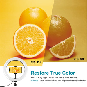 PULUZ 10,2 pollici 26 cm Luce + 1,65 m Supporto per treppiede Superficie curv...