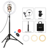 PULUZ 10,2 pollici 26 cm Luce + 1,65 m Supporto per treppiede Superficie curv...
