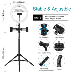 PULUZ 1,65 m Supporto per treppiede + Staffe per doppio telefono + Superficie...