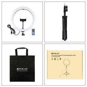 PULUZ 11,8 Zoll 30 cm RGBW-Licht + 1,1 m Stativständeroberfläche ...