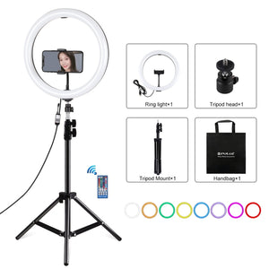 PULUZ 11,8 Zoll 30 cm RGBW-Licht + 1,1 m Stativständeroberfläche ...