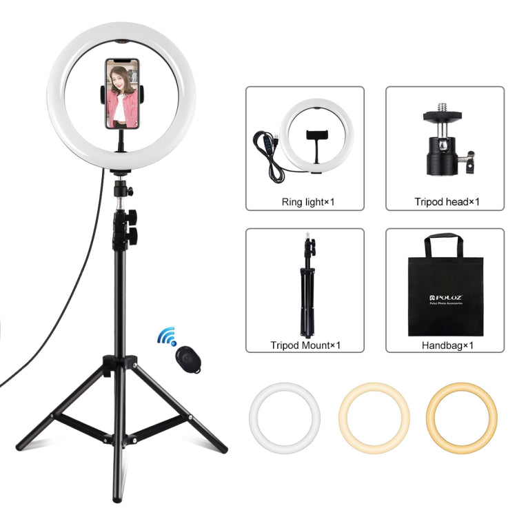 PULUZ 10,2 pollici 26 cm Anello luminoso + 1,1 m Supporto per treppiede USB 3...