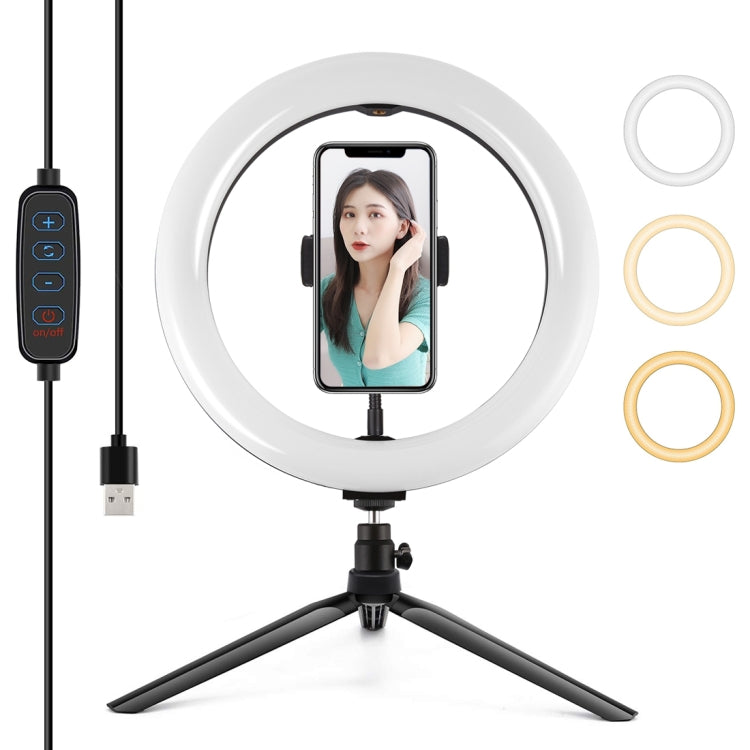 PULUZ 10.2 pollici 26 cm Selfie Beauty Light + Supporto per treppiede da tavo...