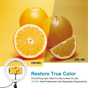 PULUZ 10.2 pollici 26 cm Selfie Beauty Light + Supporto per treppiede da tavo...
