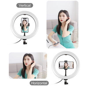 PULUZ 10.2 pollici 26 cm Selfie Beauty Light + Supporto per treppiede da tavo...