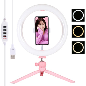 PULUZ 10,2 pollici 26 cm Luce + Supporto per treppiede da tavolo USB 3 modali...