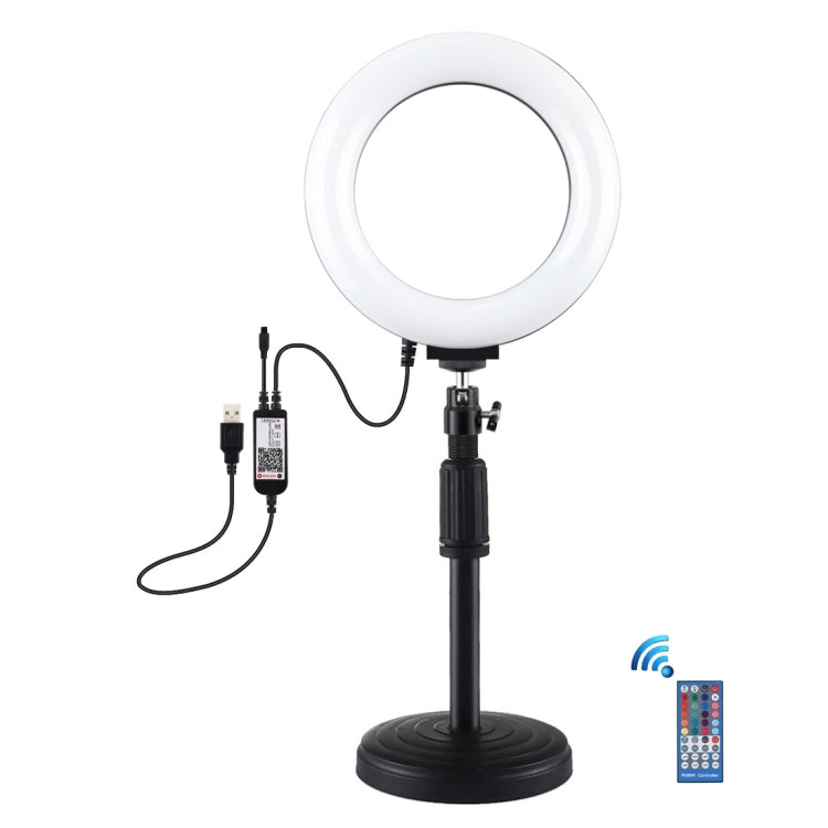 PULUZ 6,2 pollici 16 cm RGBW Luce + Base rotonda Supporto da tavolo USB Dimme...