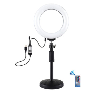 PULUZ 6,2 pollici 16 cm RGBW Luce + Base rotonda Supporto da tavolo USB Dimme...
