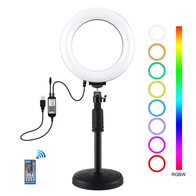 PULUZ 6,2 pollici 16 cm RGBW Luce + Base rotonda Supporto da tavolo USB Dimme...