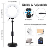 PULUZ 6,2 pollici 16 cm RGBW Luce + Base rotonda Supporto da tavolo USB Dimme...
