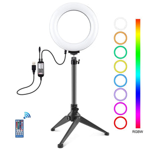 PULUZ 6,2 pollici 16 cm RGBW Luce + Supporto per treppiede da tavolo + Anello...