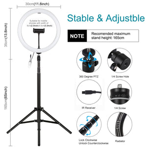 PULUZ 11,8 pollici 30 cm RGBW Luce + 1,65 m Superficie curva RGBW Dimmerabile...