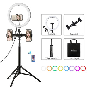 PULUZ 11,8 pollici 30 cm Luce RGBW + Supporto da 1,65 m + Staffe per doppio t...