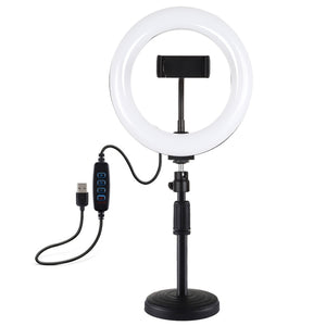 PULUZ 7,9 pollici 20 cm Luce + Base rotonda Supporto da tavolo USB 3 modalità...