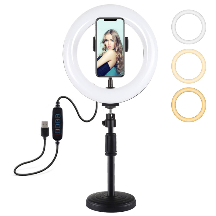 PULUZ 7,9 pollici 20 cm Luce + Base rotonda Supporto da tavolo USB 3 modalità...