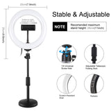 PULUZ 7,9 pollici 20 cm Luce + Base rotonda Supporto da tavolo USB 3 modalità...