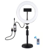 PULUZ 7,9 pollici 20 cm RGBW Luce + Base rotonda Supporto da tavolo Dimmerabi...
