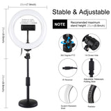 PULUZ 7,9 pollici 20 cm RGBW Luce + Base rotonda Supporto da tavolo Dimmerabi...