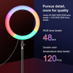 PULUZ 10.2 pollici 26cm Marquee LED RGBWW Selfie Beauty Light + 1.1m Supporto...