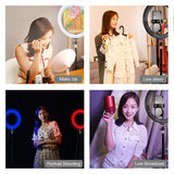 PULUZ 10.2 pollici 26cm Marquee LED RGBWW Selfie Beauty Light + 1.1m Supporto...