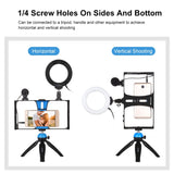 PULUZ 4-in-1-Vlogging-Live-Übertragungs-Smartphone-Video-Rig + 4,3-Zoll-RGBW-Ring...
