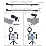 PULUZ 4-in-1-Vlogging-Live-Übertragungs-Smartphone-Video-Rig + 4,3-Zoll-RGBW-Ring...