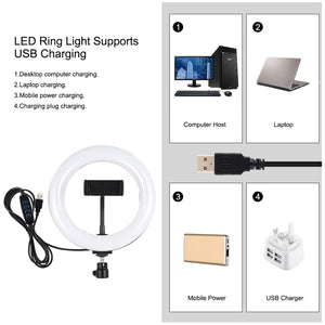 PULUZ 7,9 pollici 20 cm Luce + 1,1 m Supporto per treppiede USB 3 modalità Di...
