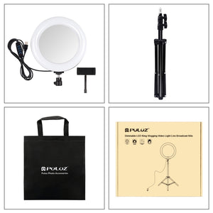 PULUZ 7,9 pollici 20 cm Luce per specchio + 1,1 m Supporto per treppiede USB ...